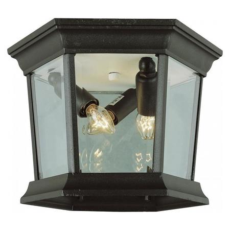 TRANS GLOBE Three Light Rust Clear Beveled Glass Outdoor Flush Mount 4904 RT